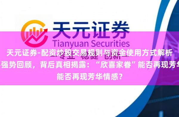 天元证券-配资炒股交易规则与资金使用方式解析 李维嘉强势回顾，背后真相揭露：“欣喜家眷”能否再现芳华情感？