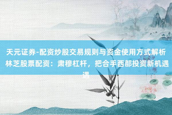 天元证券-配资炒股交易规则与资金使用方式解析 林芝股票配资：肃穆杠杆，把合手西部投资新机遇